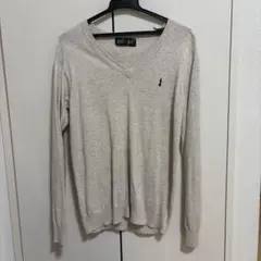 ベージュ アイボリー　Vネック セーター 11号　春