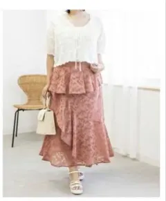 S*@様 新品　未使用品　クレット　オパールシアー花柄スカート　4Lのサムネイル