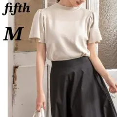 フィフス　フレアショルダーニット　ボトルネック　ハイゲージ　フェミニン　春ニット