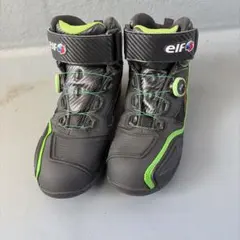 elf ライディングシューズ S17 ブラック グリーン25.5cm