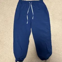 means while ブルーナイロンパンツ