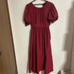 anuans バックオープンフレアワンピース S