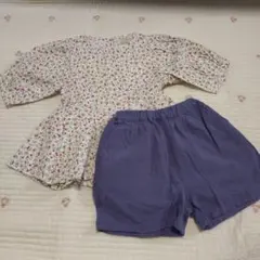 petit main 花柄トップスとショートパンツ 110