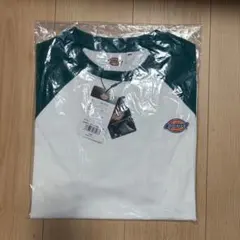 新品☆Dickies キッズ 半袖 ラグランTシャツ ホワイト×グリーン 160のサムネイル