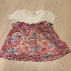 any FAM 花柄シフォン切り替えTシャツ 100cmのサムネイル
