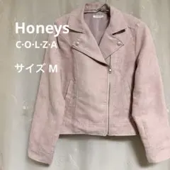 【Honeys】 COLZA ライダースジャケット M 薄ピンク