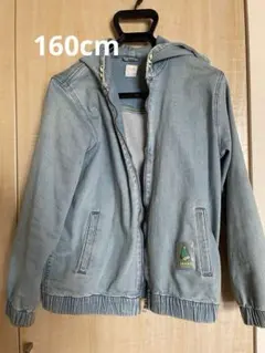 ライトブルー フード付きジャケット 160cm