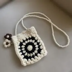 未使用SHEIN 手作りクロシェコインケース携帯ケースパスケース子供用ポシェット