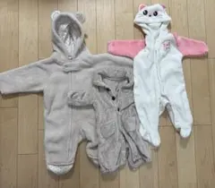ベビーロンパース　カバーオール　あったか3着セット