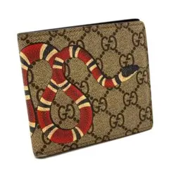 グッチGUCCI GGスプリーム キングスネーク 二つ折り 財布 蛇 P55 極美品 GUCCI グッチ 蛇 キングスネーク 二つ折り折り財布 GG
