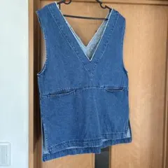 デニム Vネック ノースリーブ ベスト