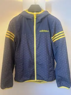 adidas ドット柄 フード付きウィンドブレーカー