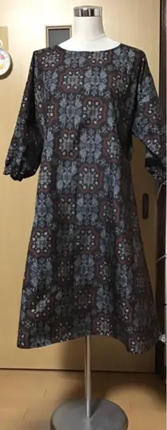 大島紬✨No.244 ワンピース　✨身幅53