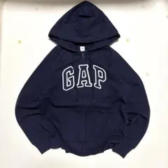 old gap ロゴドン ジップパーカー ネイビー 短丈 フェード M y2k