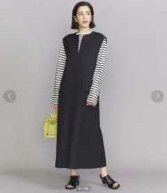 ビューティー&ユース　ツイードライク キーネックジャンパースカート