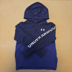 UNDER ARMOUR フード付きパーカー ネイビー/パープル 140
