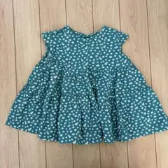 花柄ノースリーブチュニック（青緑色）