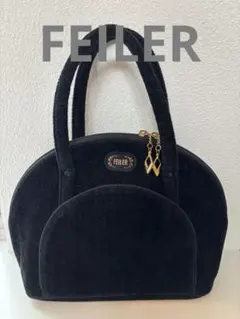 [3時間限定][美品]FEILER ハンドバッグ ブラック