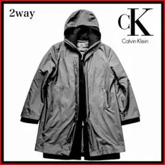 極美品 メンズコート カルバンクライン 2way フード付きコート ライナー付き