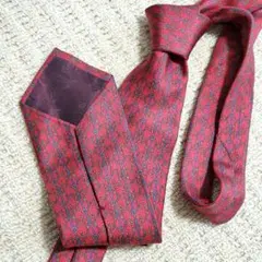 美品✨GUCCI シルク ネクタイ レッド 総柄 イタリア ハイブランド