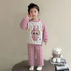 【新品】ラブブ もこもこ冬用フリースパジャマ 女の子 キッズ