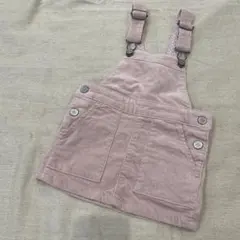 H&M コーデュロイ ジャンバースカート ピンク 92