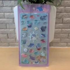 ララ★キラシール サメ＆エイ✴硬いシール✴くじら