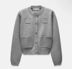 プレーンニットジャケット パデッドショルダー