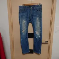 TMTのダメージ加工パンツサイズL美品 TMT BIGHOLIDAY Damaged Jeans Crushed Denim Pants M Gray