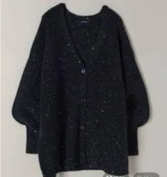 JEANASIS ラメスパングルカタアゼVカーディガン