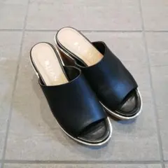 DIANA ブラック サンダル ウェッジソール