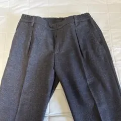 XXLサイズ エルメス 2タック ウール ワイドストレート スラックス