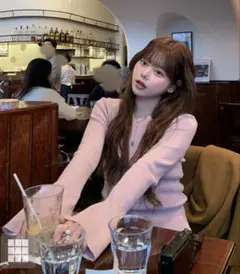 新品未使用タグ付GRLスクエアネックフレアスリーブリブニットトップスk9153c