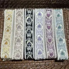 最新作♡インド刺繍リボン人気柄6色セット1.5メートル6本