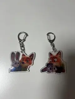 ズートピア2　ジュディ＆ニック アクリルキーホルダー　キーホルダー 2点セット