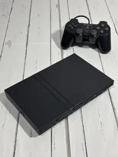 PS2 本体 SCPH-70000 薄型 ブラック 動作品 純正メモリーカード付