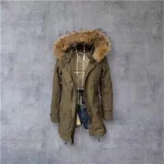 平成ギャル y2k ファー付き　モッズコート　フェアリーグランジ ダブルジップ