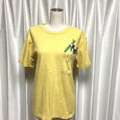 Disney ミッキーマウス ポケットTシャツ イエロー S
