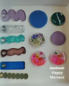 ハンドメイド レジンチャーム プレート