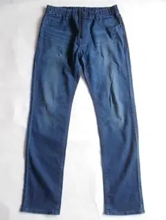 ユニクロ デニムイージーパンツ ストレッチ M ブルー UNIQLO