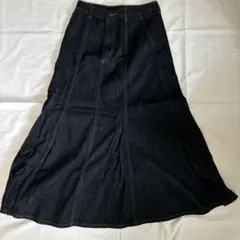 GU ダークデニム　フレアマキシスカート