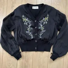 Lily Brown 花柄刺繍カーディガン