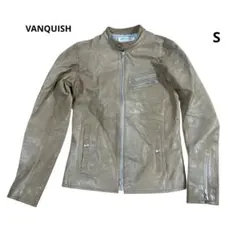 VANQUISH シングルライダースジャケット　S ベージュ