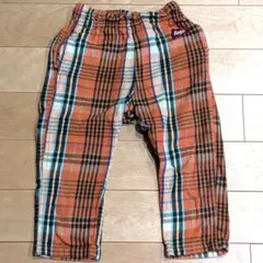 【BREEZE】 オレンジ系チェック柄パンツ