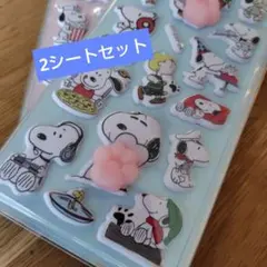 スヌーピー肉球シール（みずいろ＆ぴんく）③　2シート