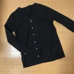 黒 ボタン付き長袖シャツ　シーイン