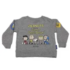 キッズ　PEANUTS スヌーピー　スウェット　トレーナー　グレー　プリント