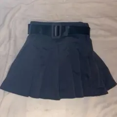 ベルト付きプリーツスカート　グレーのサムネイル