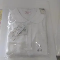 スクール新作スムースマルエリ長袖ポロ カラーシロ160cm