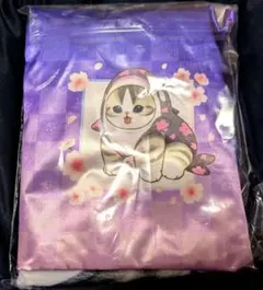 mofusand モフサンド タイトー 巾着入りブランケット 桜満開 夜桜